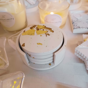 Σουβερ στρογγυλά Φύλλα Gold & Bronze