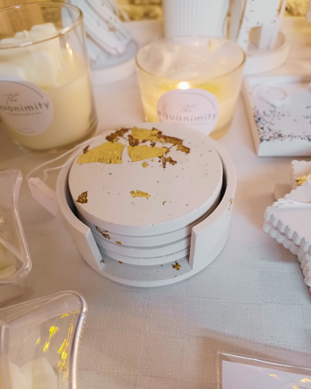 Σουβερ στρογγυλά Φύλλα Gold & Bronze